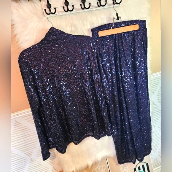 Haver & Blair London Flash Royal Sequin Pantsuit - Picture 5 of 7